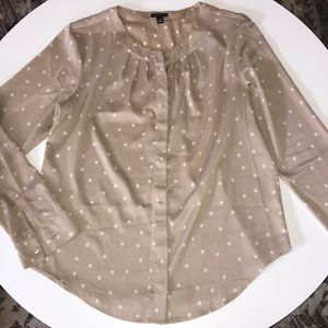 Polka dot button down blouse